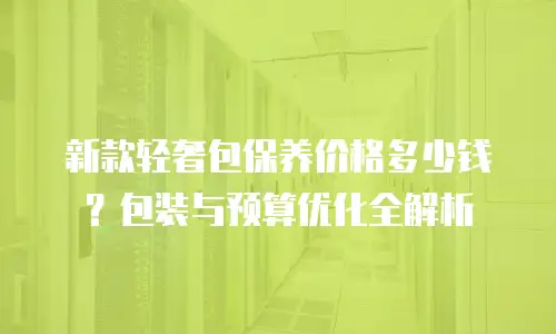 新款轻奢包保养价格多少钱？包装与预算优化全解析