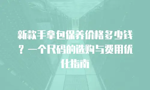 新款手拿包保养价格多少钱？一个尺码的选购与费用优化指南