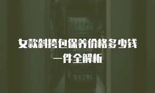 女款斜挎包保养价格多少钱一件全解析