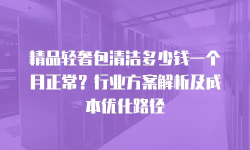 精品轻奢包清洁多少钱一个月正常？行业方案解析及成本优化路径