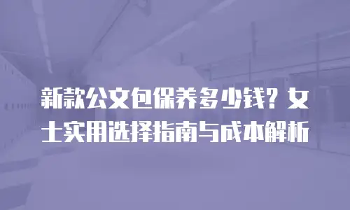 新款公文包保养多少钱？女士实用选择指南与成本解析