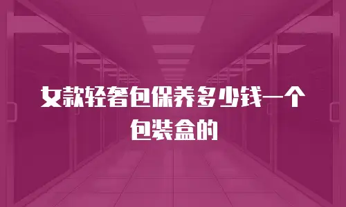 女款轻奢包保养多少钱一个包装盒的