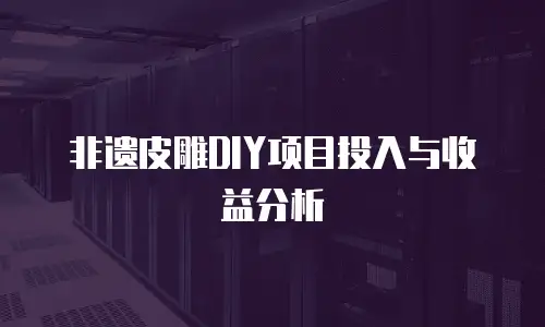 非遗皮雕DIY项目投入与收益分析