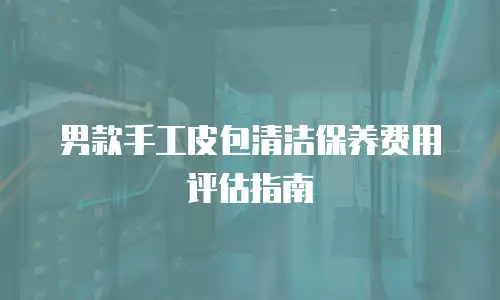 男款手工皮包清洁保养费用评估指南