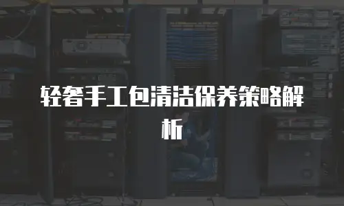 轻奢手工包清洁保养策略解析