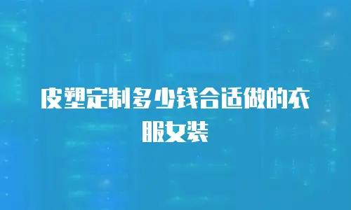 皮塑定制多少钱合适做的衣服女装