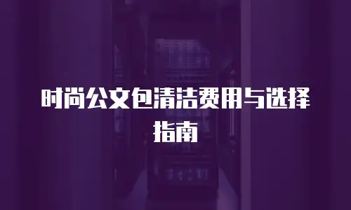 时尚公文包清洁费用与选择指南