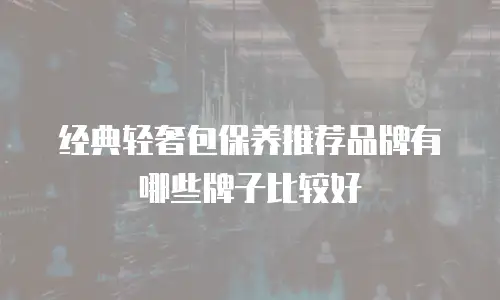 经典轻奢包保养推荐品牌有哪些牌子比较好