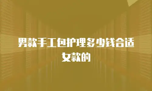 男款手工包护理多少钱合适女款的