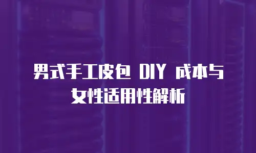 男式手工皮包 DIY 成本与女性适用性解析
