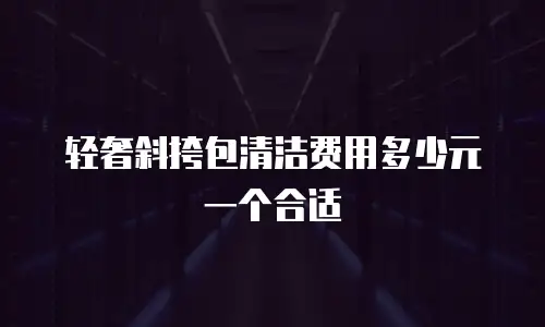 轻奢斜挎包清洁费用多少元一个合适