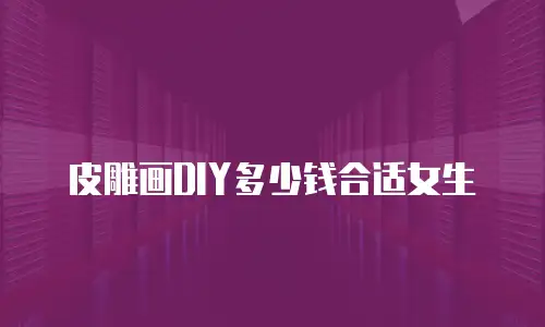 皮雕画DIY多少钱合适女生