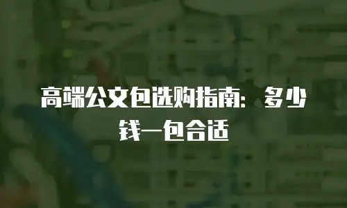 高端公文包选购指南：多少钱一包合适