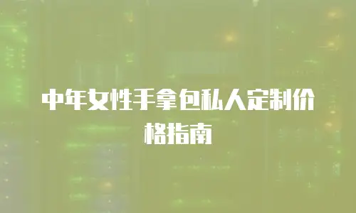 中年女性手拿包私人定制价格指南