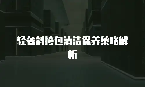 轻奢斜挎包清洁保养策略解析
