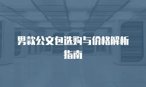 男款公文包选购与价格解析指南
