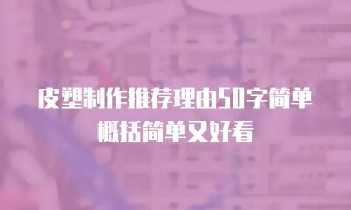皮塑制作推荐理由50字简单概括简单又好看