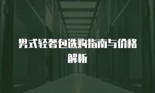 男式轻奢包选购指南与价格解析