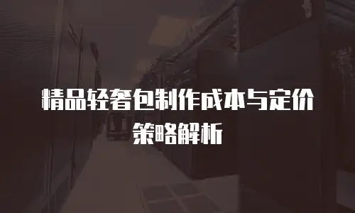 精品轻奢包制作成本与定价策略解析