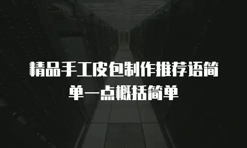 精品手工皮包制作推荐语简单一点概括简单
