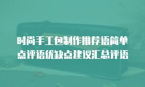 时尚手工包制作推荐语简单点评语优缺点建议汇总评语