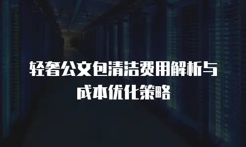 轻奢公文包清洁费用解析与成本优化策略