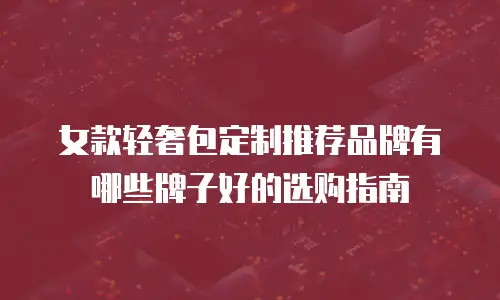 女款轻奢包定制推荐品牌有哪些牌子好的选购指南