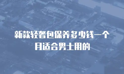 新款轻奢包保养多少钱一个月适合男士用的