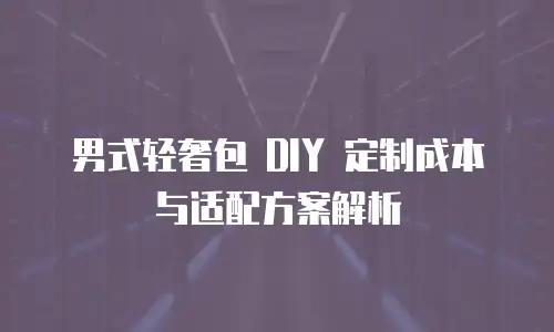 男式轻奢包 DIY 定制成本与适配方案解析