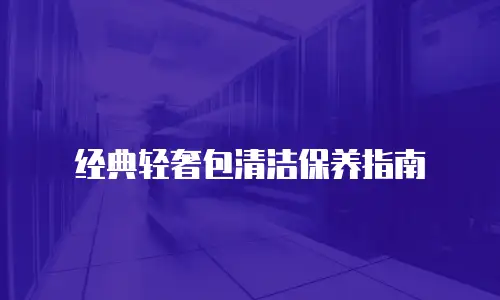 经典轻奢包清洁保养指南
