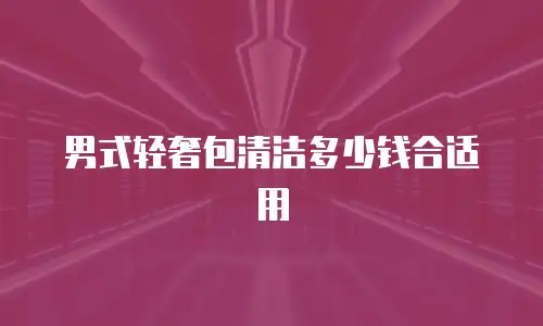 男式轻奢包清洁多少钱合适用