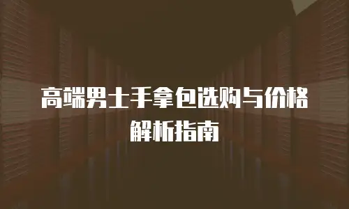 高端男士手拿包选购与价格解析指南