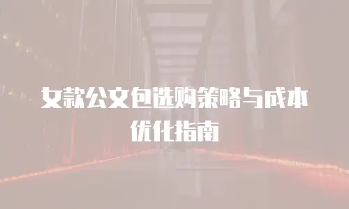 女款公文包选购策略与成本优化指南
