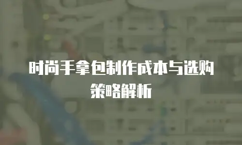 时尚手拿包制作成本与选购策略解析