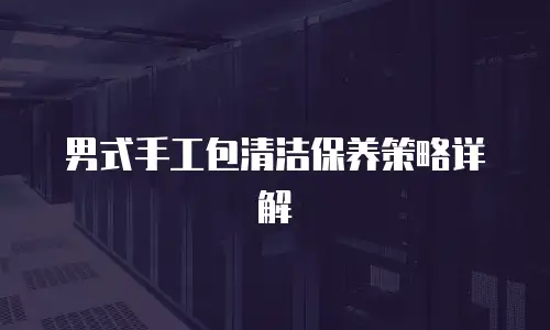 男式手工包清洁保养策略详解