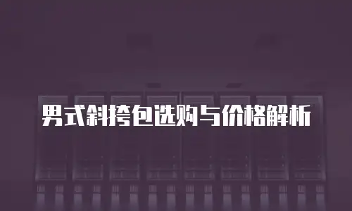 男式斜挎包选购与价格解析