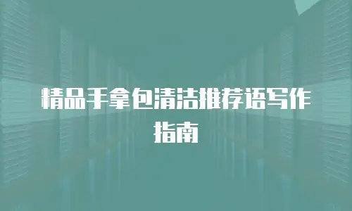 精品手拿包清洁推荐语写作指南