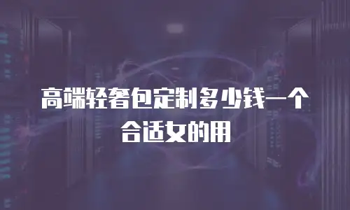 高端轻奢包定制多少钱一个合适女的用