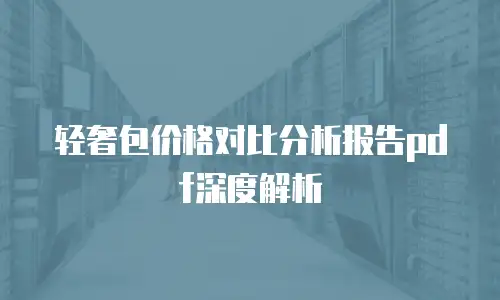 轻奢包价格对比分析报告pdf深度解析