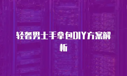 轻奢男士手拿包DIY方案解析