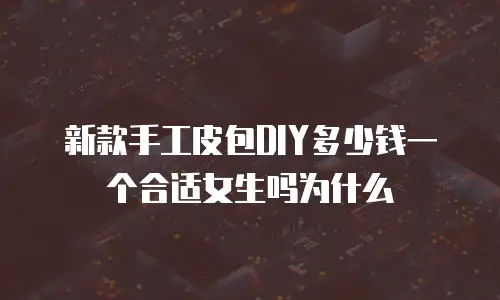 新款手工皮包DIY多少钱一个合适女生吗为什么