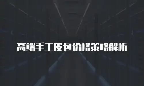 高端手工皮包价格策略解析