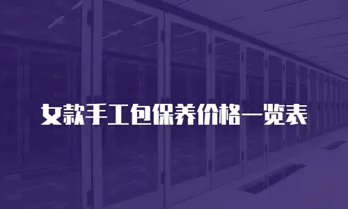 女款手工包保养价格一览表