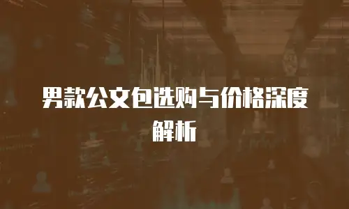 男款公文包选购与价格深度解析