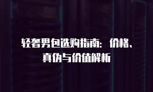 轻奢男包选购指南：价格、真伪与价值解析