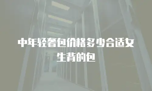 中年轻奢包价格多少合适女生背的包