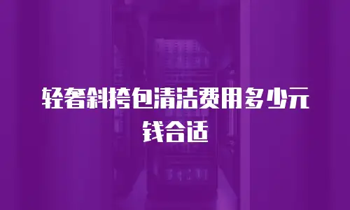 轻奢斜挎包清洁费用多少元钱合适