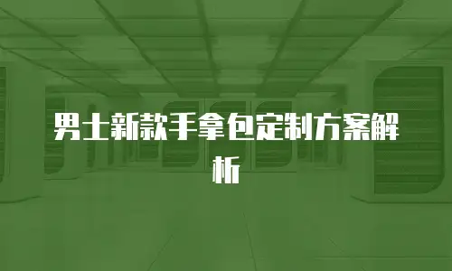 男士新款手拿包定制方案解析