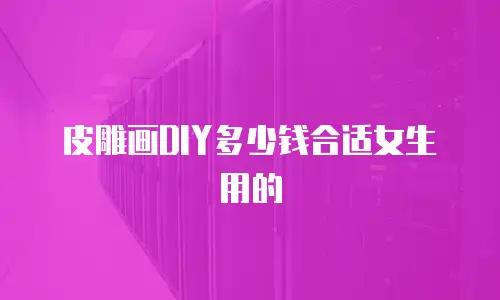 皮雕画DIY多少钱合适女生用的