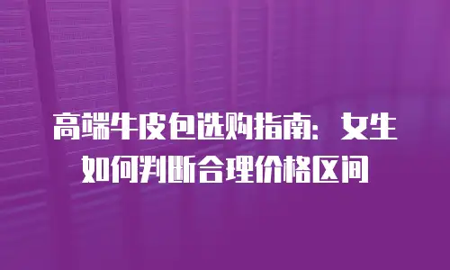 高端牛皮包选购指南：女生如何判断合理价格区间